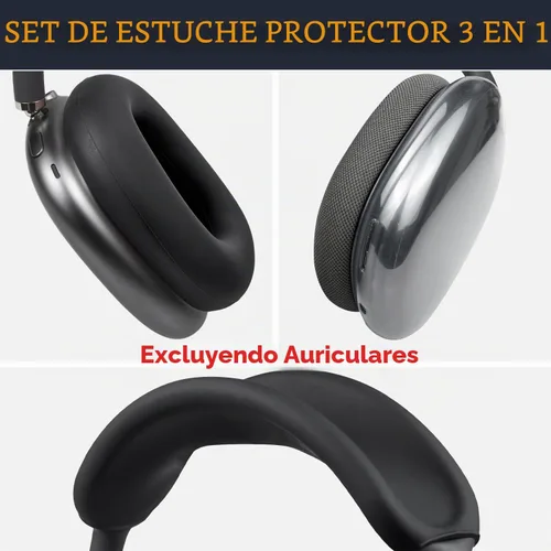 Vista 7 de SOULWIT - Kit de funda para (AirPods Max 2/1), color negro Sweat Proof Kit (Headband Cover + TPU Case Protector + Silicone Ear Covers) for Gym