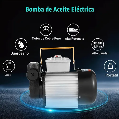 Vista 2 de Bomba de aceite eléctrica autocebante de 110 V CA, bomba de transferencia de combustible de 550 W, bombas de biodiésel de queroseno diésel