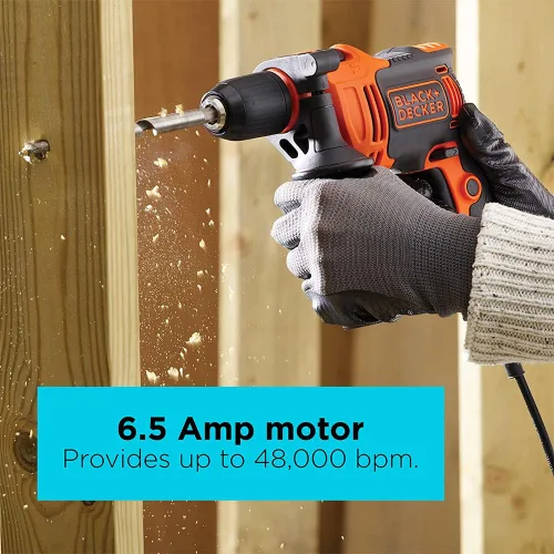 Vista 3 de BLACK+DECKER Taladro percutor, 6.5 amperios, 1/2 pulgada (BEHD201)