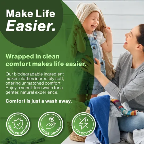 Vista 6 de Happy Elephant Hojas de detergente para ropa, sin fragancia, hojas de lavandería naturales biodegradables, a base de plantas, resistentes a