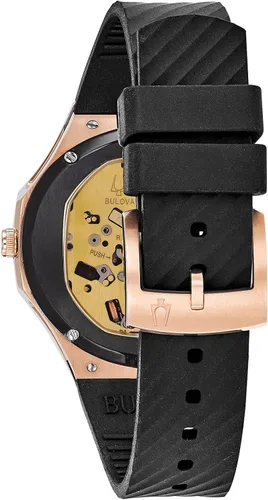 Vista 3 de Bulova Ladies Curv Diamond Quartz Rubber Strap Watch