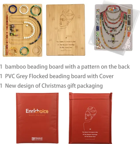 Vista 2 de Enrichoice Conjunto de tableros de cuentas multifuncionales para la fabricación de joyas de diseño con cubierta, hermosa inscripción en la parte