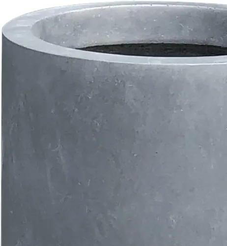 Vista 3 de 15,8" W redondo concreto de carbón/fibra de vidrio interior elegante plantador al aire libre