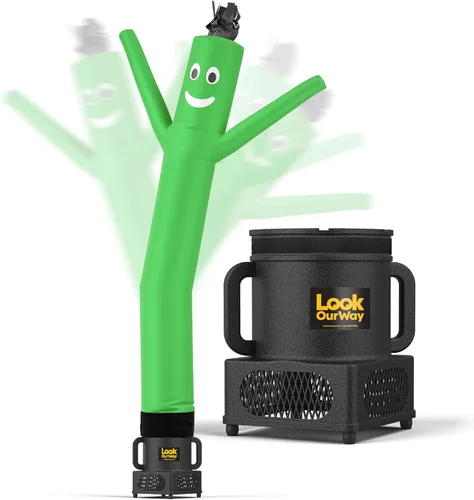 Vista 38 de LookOurWay Air Dancers - Hombre inflable de baile alocado de 7 pies de altura con soplador Sky Dancer - Hombre bailando publicitario inflable negro