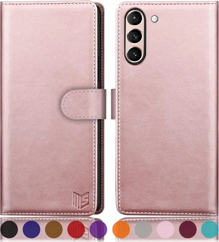 Vista 13 de SUANPOT Funda tipo cartera para Samsung Galaxy S21 FE 【Bloqueo RFID】 Soporte para tarjetas de crédito, funda de piel sintética con tapa para Negro