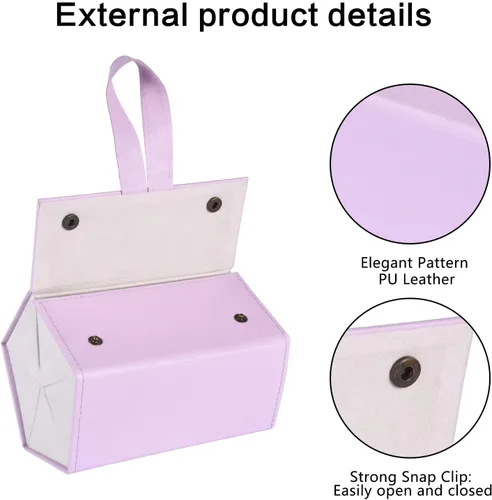 Vista 4 de MEGREZ Caja organizadora de lentes de sol de 5 ranuras, de piel sintética, plegable, para mujer, estuche para gafas de sol, organizador para viajes