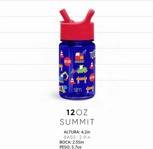 Vista 4 de Botella de agua Simple Modern Kids DC Comics para niños, vaso de plástico Tritan sin BPA con tapa con popote a prueba de fugas, reutilizable y DC