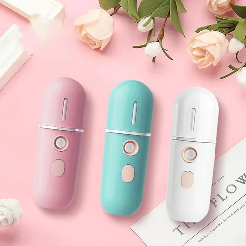 Vista 7 de Hidratador pulverizador nebulizador mujeres instrumentos de belleza hogar USB recargable humidificador cara maquillaje diario herramienta aparato