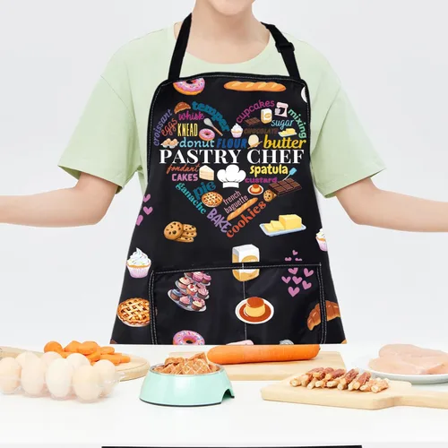 Vista 7 de CMNIM Delantal de chef pastelero, regalo de panadero, delantal de cocina para repostería, regalo de graduación para estudiantes culinarios, regalo