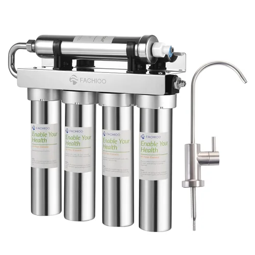 Vista 2 de Filtro de agua de acero inoxidable para fregadero, sistema de filtro de agua de ultrafiltración de 0.01 m, reduce PFAS, PFOAPFOS, fluoruro, cloro