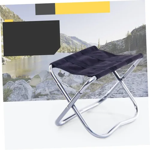 Vista 8 de Mipcase Outdoor Folding Stool, Aluminum Alloy, Lightweight, Foldable, Black