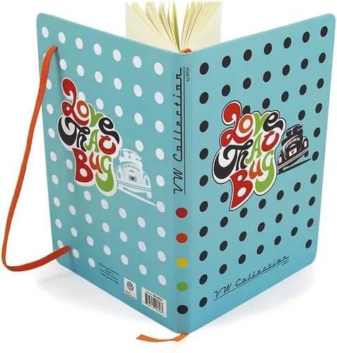 Vista 7 de BRISA VW Collection - Cuaderno Volkswagen, cuaderno de escritura, forrado con encuadernación de tapa dura en diseño Beetle Bug DIN A5