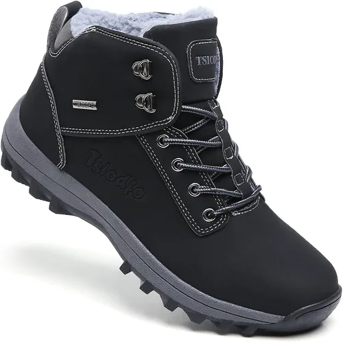 Vista 10 de TSIODFO Botas de moda para mujer, de invierno, impermeables, para exteriores, de cuero, color rosa dulce 566 Beige