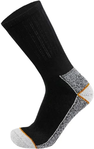 Vista 3 de Calcetines de algodón de trabajo con punta de acero resistente para hombre, calcetines gruesos de triple acolchado cálido 3 Pares Negro