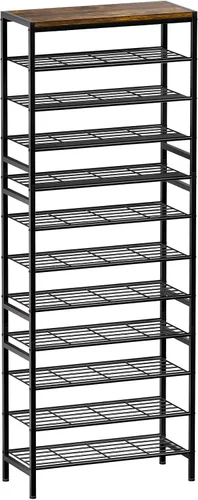 Vista 12 de Zapatero de metal de 6 niveles para almacenamiento de zapatos para entrada, 18-24 pares de zapatero estrecho para armario, zapatero resistente