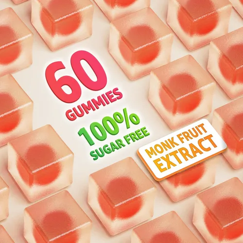 Vista 6 de Gomitas orgánicas de vitamina C de 120 mg para adultos, sin azúcar, defensa inmunológica diaria, antioxidante crudo, suplemento de vitamina C
