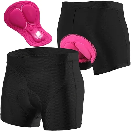 Vista 2 de LIXADA Pantalones cortos de ciclismo para mujer, 3D, acolchados, MTB
