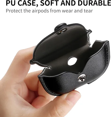 Vista 3 de MODOS LOGICOS Funda para Air Pods 3 (2021), funda de cuero con cierre rápido seguro compatible con Apple AirPods 3ª generación de funda de carga