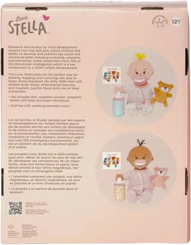 Vista 4 de Muñeca suave de hora de dormir de Manhattan Toy Wee Baby Stella, beige de 12 pulgadas.