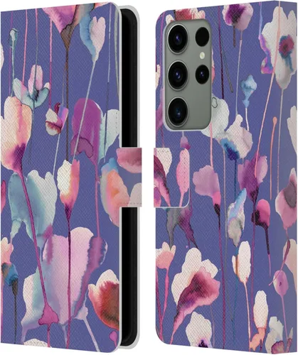 Vista 202 de Head Case Designs Officially Licensed Ninola Abstract Poppies Lilac Floral Leather Wallet Case Compatible with Samsung Galaxy A07 4G