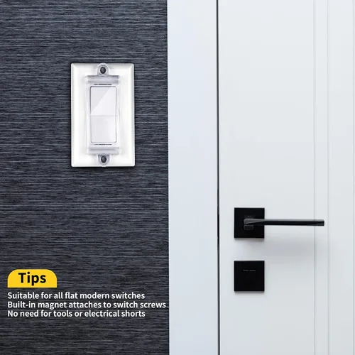 Vista 5 de PSZEZNZ - Cubierta protectora para interruptor de luz, cubiertas de salida de interruptor de luz para interruptores de pared modernos y planos
