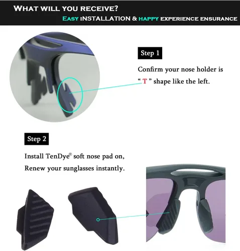 Vista 5 de Almohadillas de nariz de repuesto de tamaño estándar para gafas de sol Oakley Mercenary OO9424, color negro