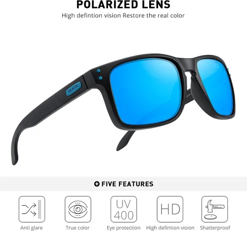 Vista 5 de OLIEYE Gafas de sol polarizadas deportivas para hombre con marco flexible