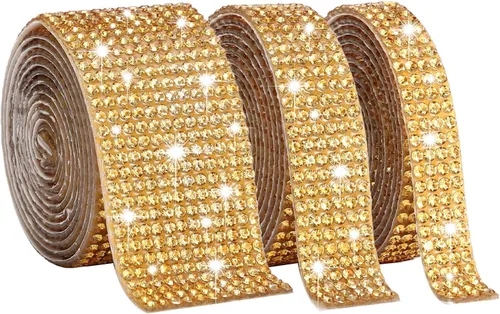 Vista 13 de Gartful Bedazzling - Tiras de diamantes de imitación autoadhesivas de varios anchos para manualidades, decoración de teléfono, jarrones, fiesta