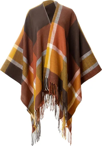 Vista 91 de Moss Rose Chal de viaje para mujer, capa tipo poncho de frente abierto para otoño e invierno