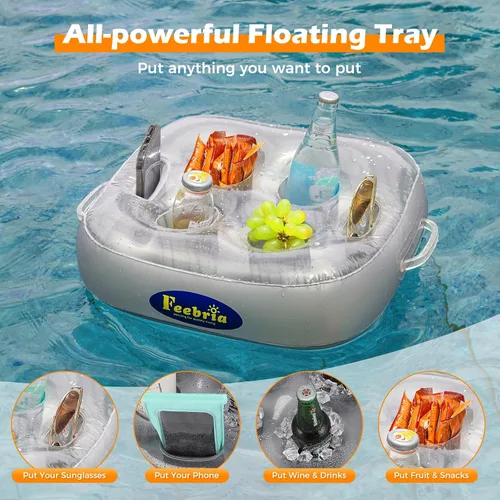Vista 2 de Inflatable Floating Drink Holder for Pool Party Beach hot tub