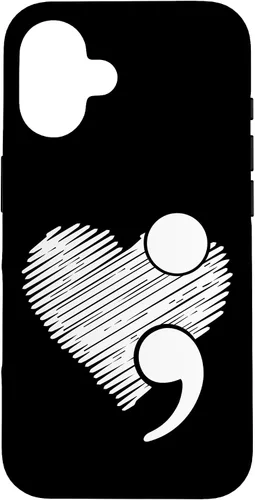 Vista 32 de Suicide Awareness - Suicide Prevention Heart Semicolon Gift Case for iPhone 17
