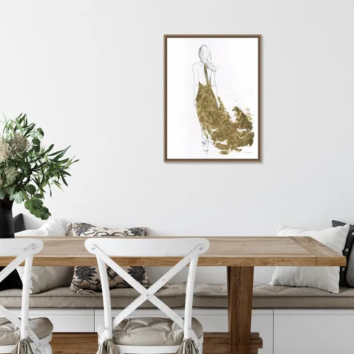 Vista 6 de Amanti Art Lienzo enmarcado para pared, 24 x 18 pulgadas, vestido dorado II por James Wiens, lienzo enmarcado para pared, obras de arte populares