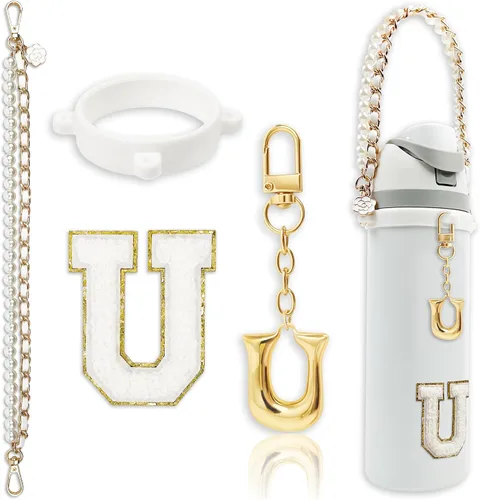 Vista 79 de Letter Handle Strap Accessories with Cute Initial Charm Compatible with Owala Water Bottle 24oz 32oz 40oz Owala Kids