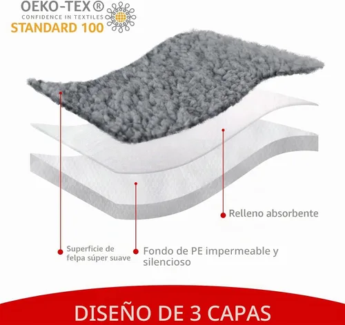 Vista 3 de Moonsea Fundas de cama para perro, repuesto de felpa suave, lavable, forro impermeable para cama de perro, color gris, funda de colchón