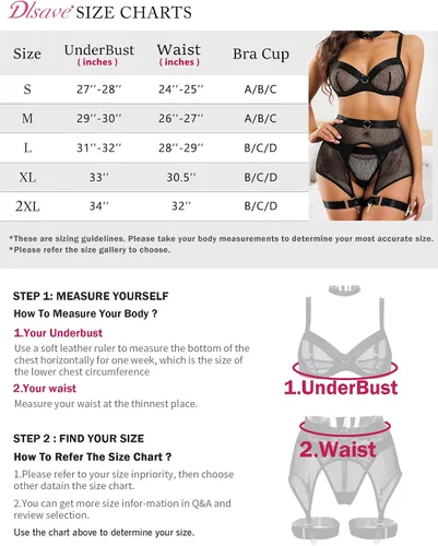 Vista 5 de Dlsave Conjunto de lencería sexy de 4 piezas para mujer de malla transparente de encaje y liguero con gargantilla