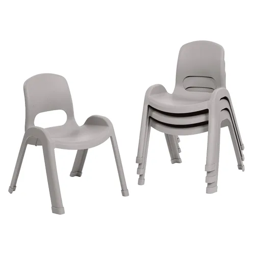 Vista 15 de ECR4Kids Silla apilable SitRight de plástico, 11 pulgadas, muebles de aula, negro, paquete de 4