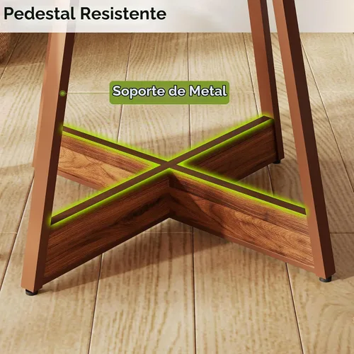 Vista 6 de LITTLE TREE Mesa de comedor redonda de 39 pulgadas para 2-4, mesa de cocina circular de granja para comedor, mesa de comedor de madera con pedestal
