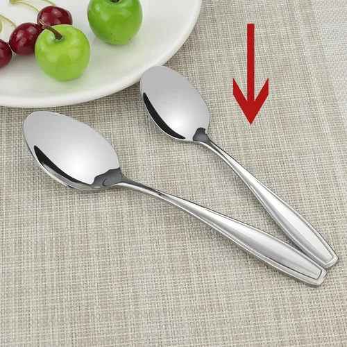 Vista 4 de Pekky Cuchara de postre de acero inoxidable, juego de cucharas pequeñas de 12 piezas