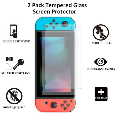 Vista 6 de Switch Accessories Bundle for Nintendo Switch Games Kit with Carrying Case Steering Wheels Screen Protectors Charging Dock Grips Caps 23 in 1