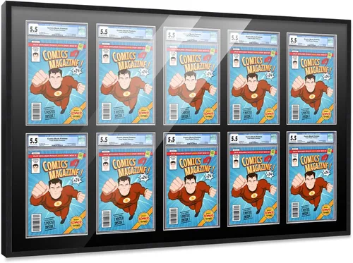Vista 51 de Poster Palooza Marco de cómics con paspartú para 1 cómic de grado CGC, CBCS o PGX, marco de cómic de bronce para cómic de 8.125 x 13 pulgadas