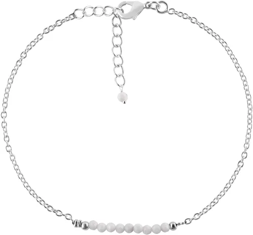 Vista 85 de YANARA Pulsera de tobillo para mujer, piedra de nacimiento natural, cuentas de piedras preciosas, tobillera delicada hecha a mano de 9 pulgadas +