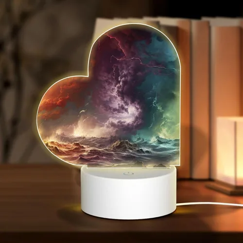 Vista 17 de 3D Night Light LED Light Lamp Base Personalized Gifts Acrylic Night Light Color Fusion Night Light Acrylic Plaque USB 3 Colors Change Smart Touch
