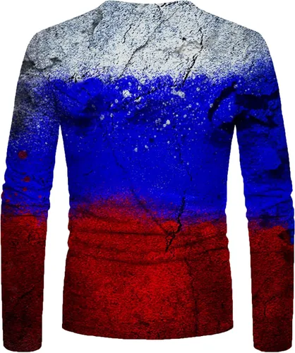 Vista 4 de Lightweight Pullover for Men Casual Loose Long Sleeve Tunic Tops Funny 3D Digital Print Tshirt Regular O-Neck Blouse