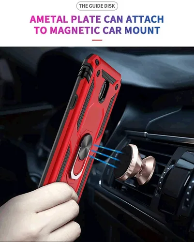 Vista 5 de TJS Funda para teléfono compatible con Samsung Galaxy J2 Core 2019 Pure Dash Shine, anillo de metal soporte magnético resistente (verde azulado)