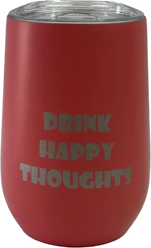 Vista 3 de Happy Hour Vaso de acero inoxidable con aislamiento de doble pared de 16 onzas, juego de 4 refranes caprichosos surtidos, (14200)