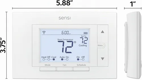 Vista 2 de Sensi - Termostato inteligente, 100 años de experiencia, Wi-Fi, privacidad de datos, programable, fácil de instalar, funciona con Alexa, certificado
