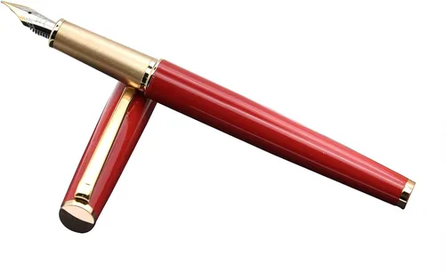Vista 6 de Gullor Pluma estilográfica JH95 con convertidor de tinta, punta fina, color rojo