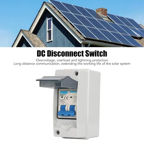 Vista 5 de Interruptor de desconexión PV DC 63A 1000V IP65 Interruptor de aislamiento solar con cubierta transparente Disyuntor de CC para sistema solar Hogar