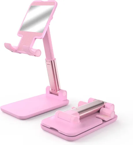 Vista 14 de Soporte para Teléfono Celular, Ángulo y Altura Ajustables Soporte para Teléfono Celular para Escritorio, Plegable y Portátil, Almohadilla