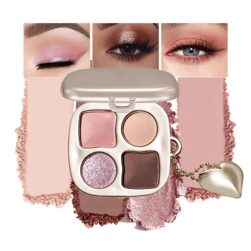 Vista 3 de Paleta de sombras de ojos de acabado múltiple, paleta de brillo metálico mate con polvo sedoso y suave, destello fino y duocromático, sombras 2#